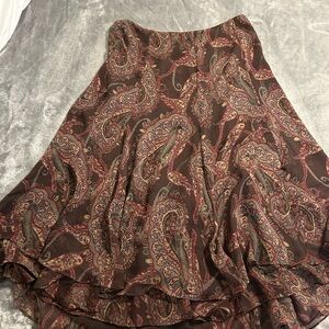 Ralph Lauren Multicolor Paisley A-Line Skirt